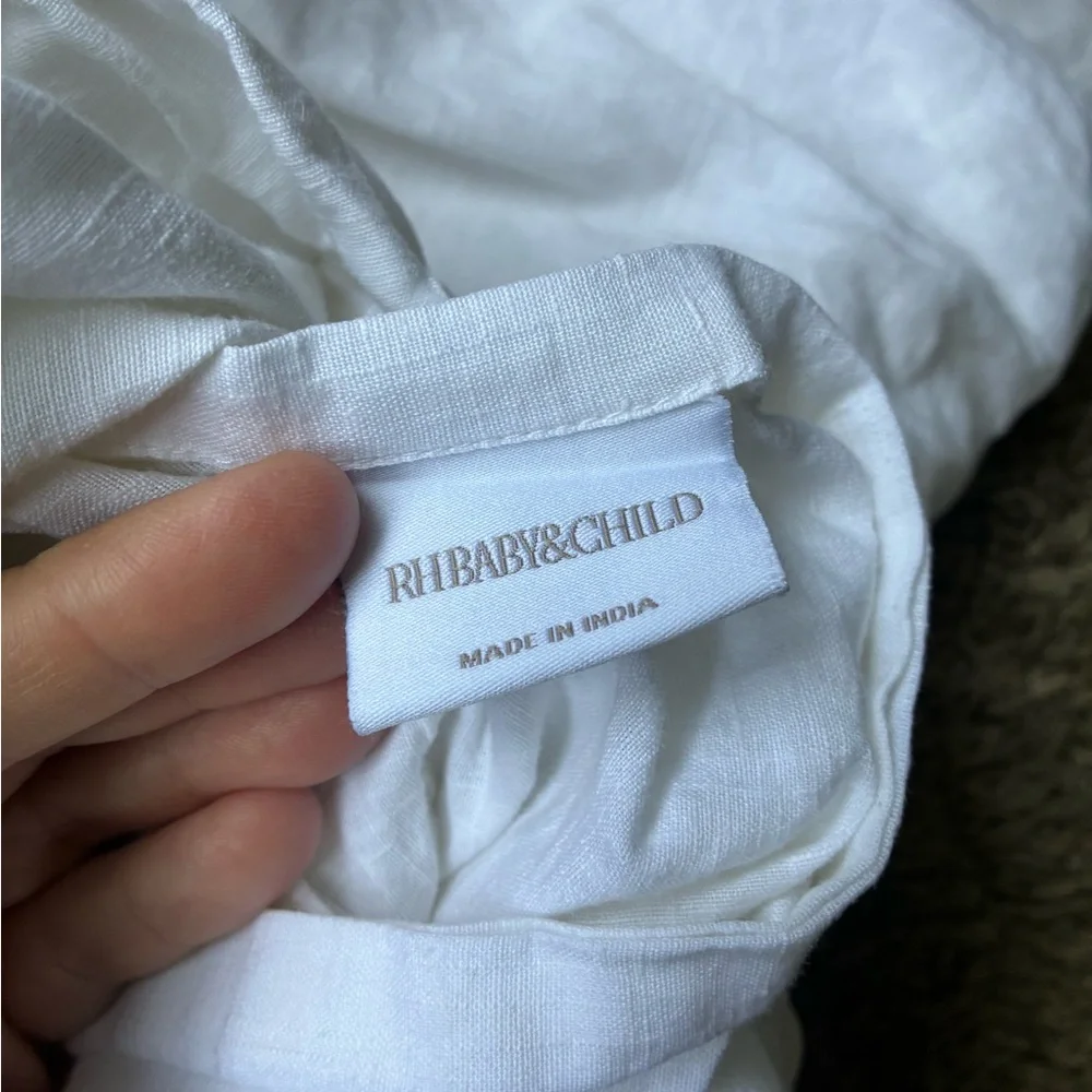 Restoration Hardware White Linen & Cotton Duvet Cover
